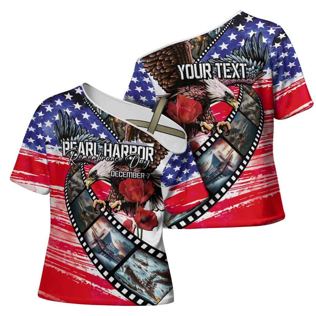 Pearl Harbor Remembrance Day Personalized Cross Shoulder Shirt Lest We Forget - The Bald Eagle Remembers - Wonder Print Shop