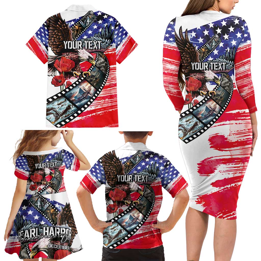 Pearl Harbor Remembrance Day Personalized Family Matching Long Sleeve Bodycon Dress and Hawaiian Shirt Lest We Forget - The Bald Eagle Remembers - Wonder Print Shop