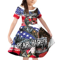 Pearl Harbor Remembrance Day Personalized Family Matching Off Shoulder Short Dress and Hawaiian Shirt Lest We Forget - The Bald Eagle Remembers - Wonder Print Shop