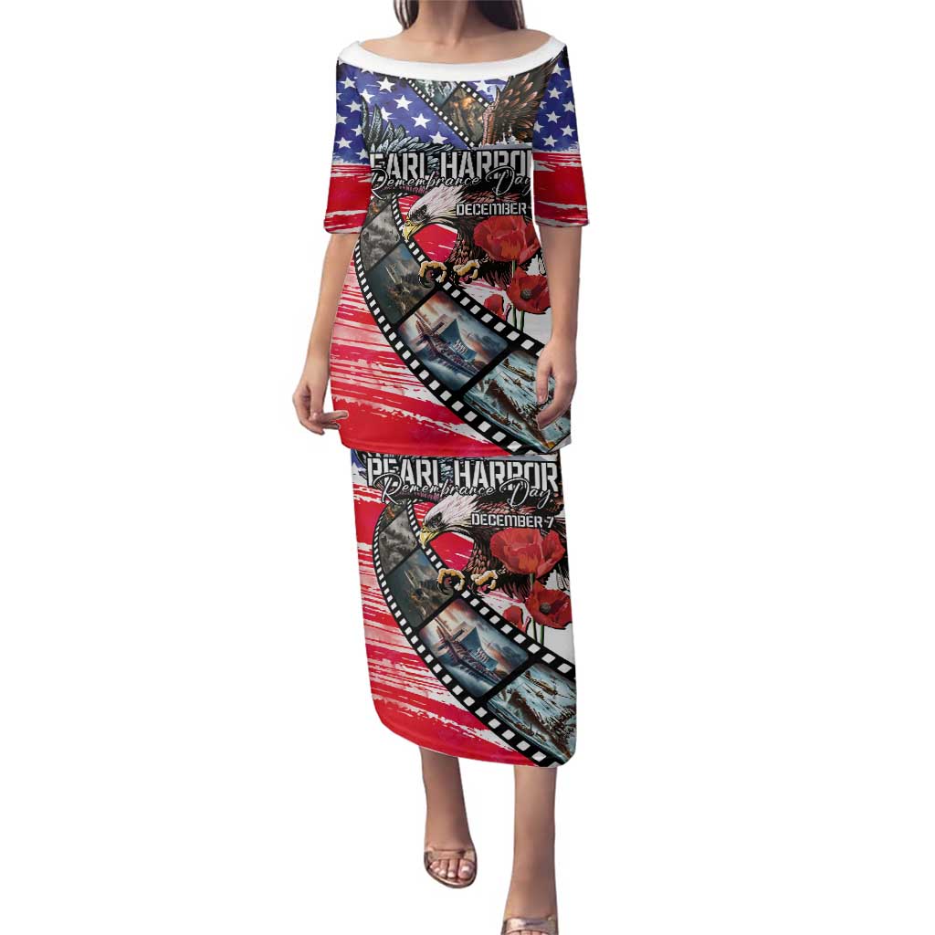 Pearl Harbor Remembrance Day Personalized Family Matching Puletasi and Hawaiian Shirt Lest We Forget - The Bald Eagle Remembers - Wonder Print Shop