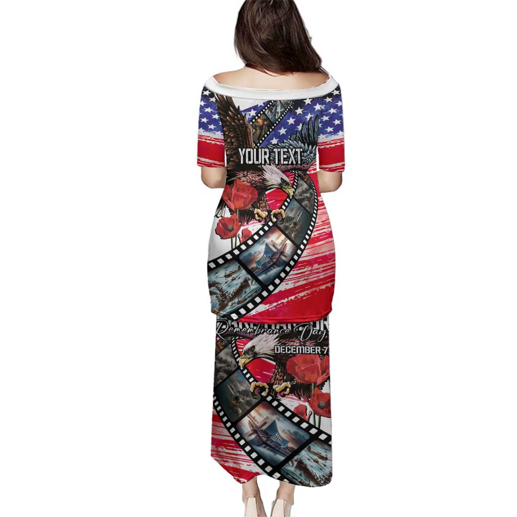 Pearl Harbor Remembrance Day Personalized Family Matching Puletasi and Hawaiian Shirt Lest We Forget - The Bald Eagle Remembers - Wonder Print Shop