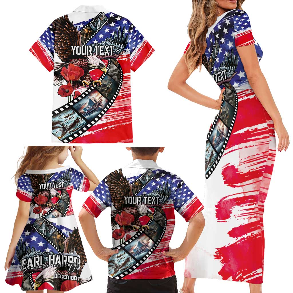 Pearl Harbor Remembrance Day Personalized Family Matching Short Sleeve Bodycon Dress and Hawaiian Shirt Lest We Forget - The Bald Eagle Remembers - Wonder Print Shop