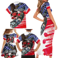 Pearl Harbor Remembrance Day Personalized Family Matching Short Sleeve Bodycon Dress and Hawaiian Shirt Lest We Forget - The Bald Eagle Remembers - Wonder Print Shop