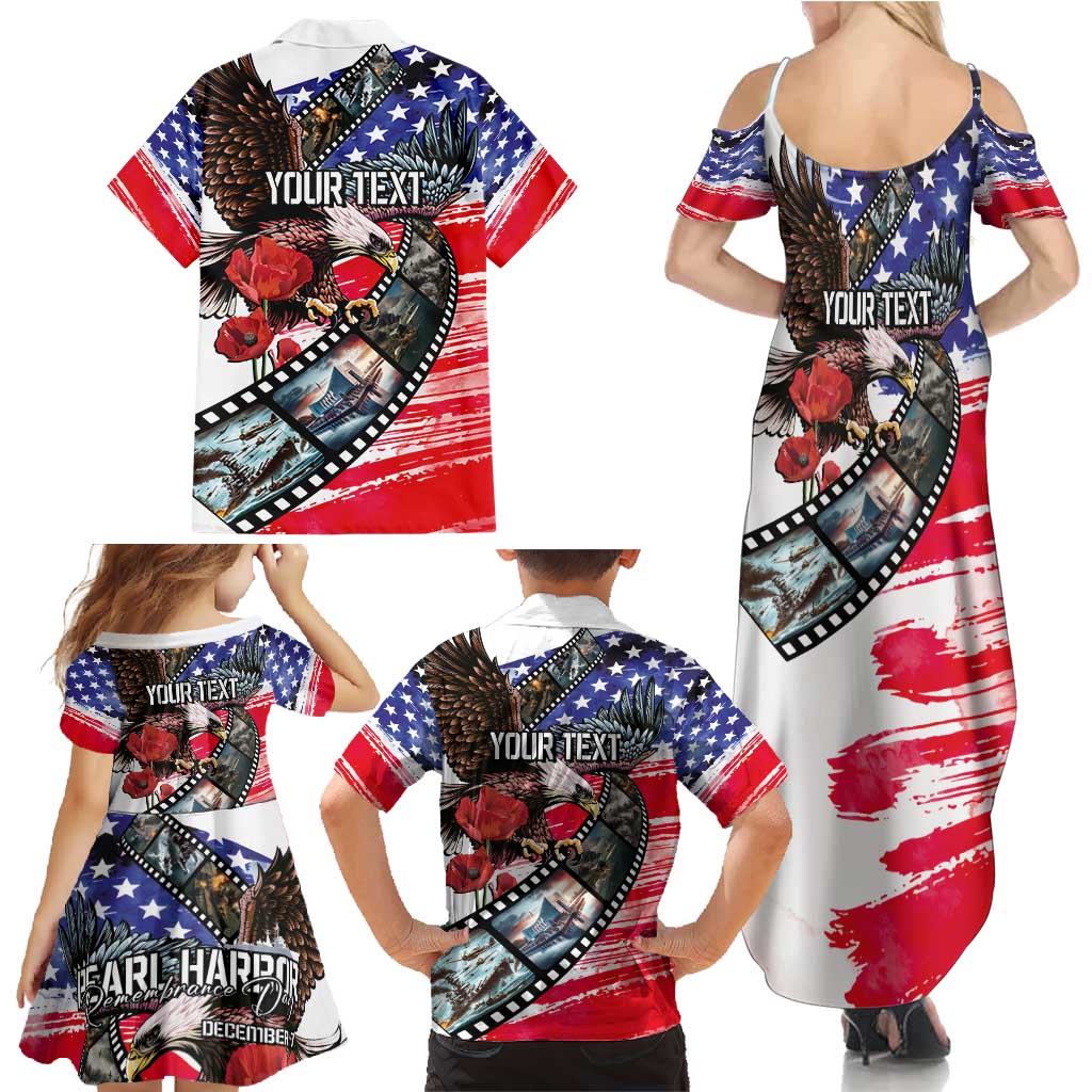 Pearl Harbor Remembrance Day Personalized Family Matching Summer Maxi Dress and Hawaiian Shirt Lest We Forget - The Bald Eagle Remembers - Wonder Print Shop