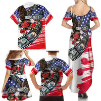 Pearl Harbor Remembrance Day Personalized Family Matching Summer Maxi Dress and Hawaiian Shirt Lest We Forget - The Bald Eagle Remembers - Wonder Print Shop