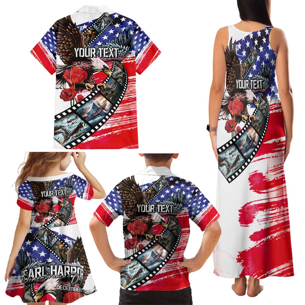 Pearl Harbor Remembrance Day Personalized Family Matching Tank Maxi Dress and Hawaiian Shirt Lest We Forget - The Bald Eagle Remembers - Wonder Print Shop