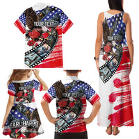 Pearl Harbor Remembrance Day Personalized Family Matching Tank Maxi Dress and Hawaiian Shirt Lest We Forget - The Bald Eagle Remembers - Wonder Print Shop