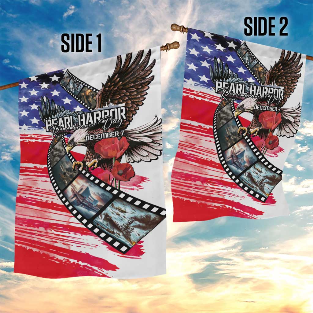 Pearl Harbor Remembrance Day Garden Flag Lest We Forget - The Bald Eagle Remembers - Wonder Print Shop
