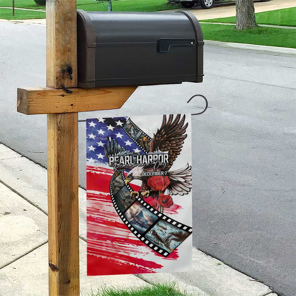Pearl Harbor Remembrance Day Garden Flag Lest We Forget - The Bald Eagle Remembers - Wonder Print Shop