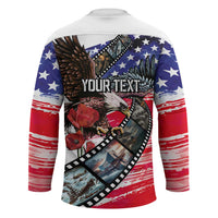 Pearl Harbor Remembrance Day Personalized Hockey Jersey Lest We Forget - The Bald Eagle Remembers - Wonder Print Shop