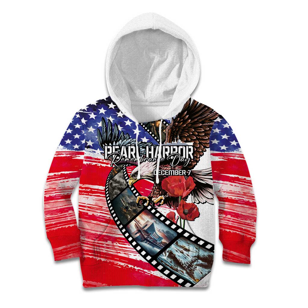 Pearl Harbor Remembrance Day Personalized Kid Hoodie Lest We Forget - The Bald Eagle Remembers - Wonder Print Shop