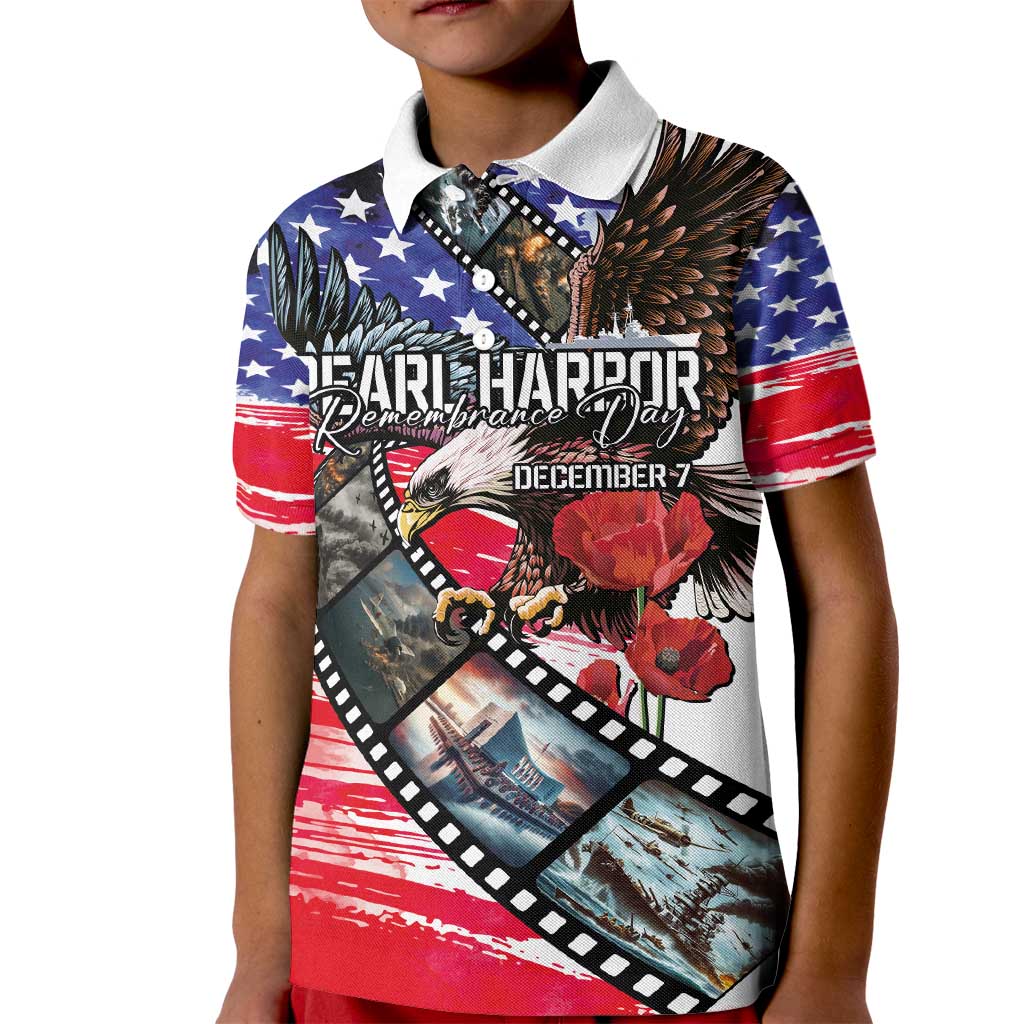 Pearl Harbor Remembrance Day Personalized Kid Polo Shirt Lest We Forget - The Bald Eagle Remembers - Wonder Print Shop
