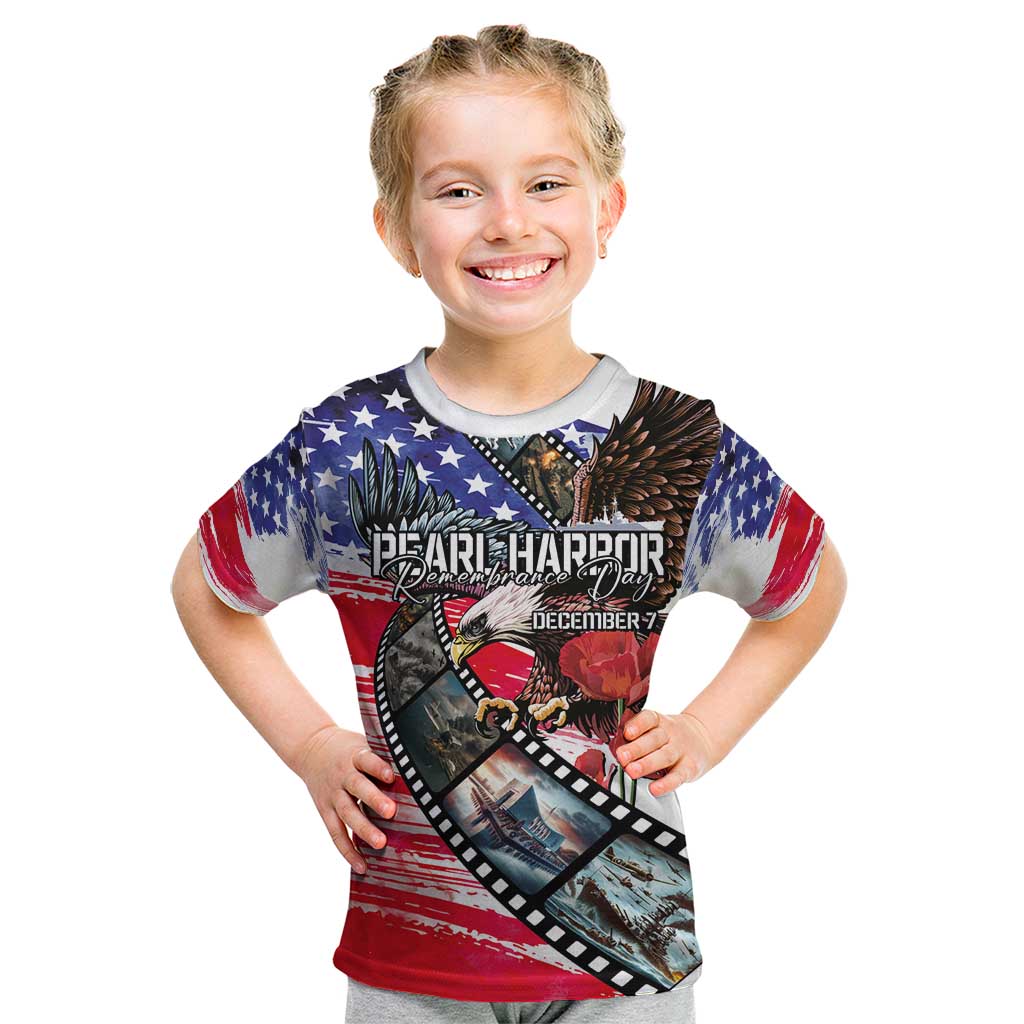 Pearl Harbor Remembrance Day Personalized Kid T Shirt Lest We Forget - The Bald Eagle Remembers - Wonder Print Shop