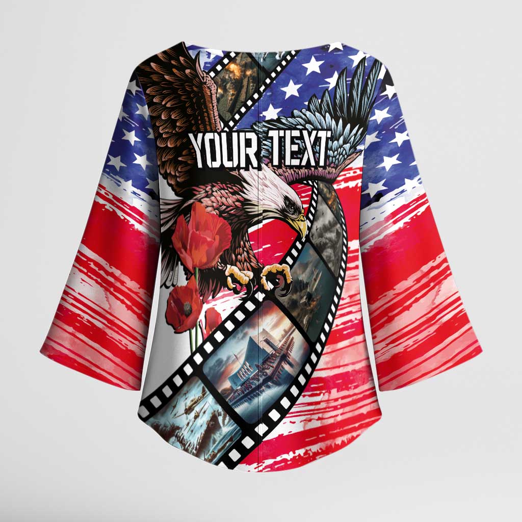 Pearl Harbor Remembrance Day Personalized Kimono Sleeve Blouse Lest We Forget - The Bald Eagle Remembers - Wonder Print Shop