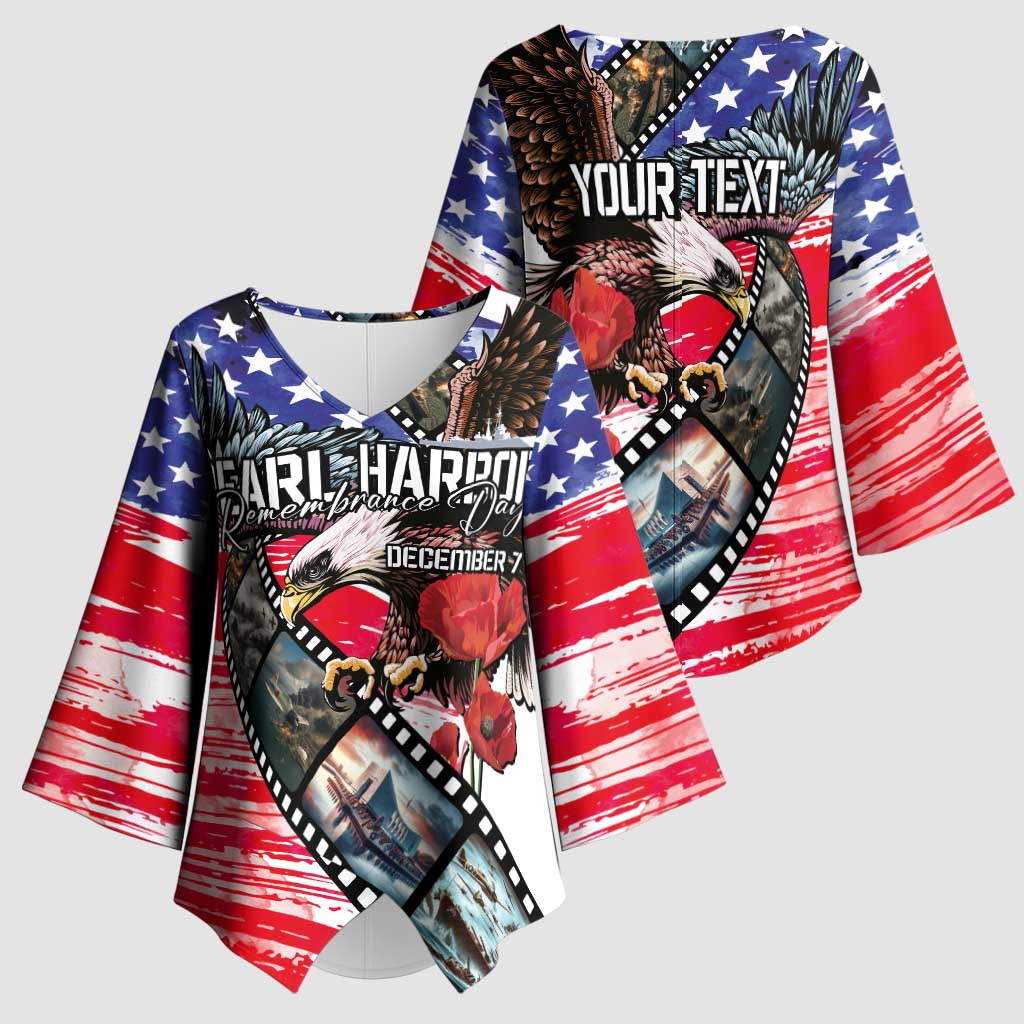 Pearl Harbor Remembrance Day Personalized Kimono Sleeve Blouse Lest We Forget - The Bald Eagle Remembers - Wonder Print Shop