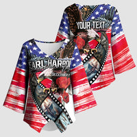 Pearl Harbor Remembrance Day Personalized Kimono Sleeve Blouse Lest We Forget - The Bald Eagle Remembers - Wonder Print Shop
