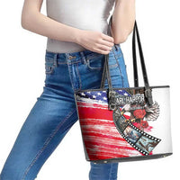 Pearl Harbor Remembrance Day Leather Tote Bag Lest We Forget - The Bald Eagle Remembers - Wonder Print Shop