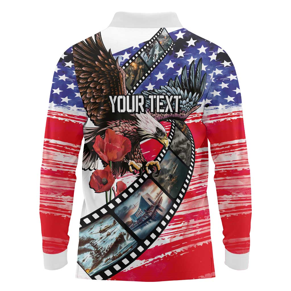 Pearl Harbor Remembrance Day Personalized Long Sleeve Polo Shirt Lest We Forget - The Bald Eagle Remembers - Wonder Print Shop