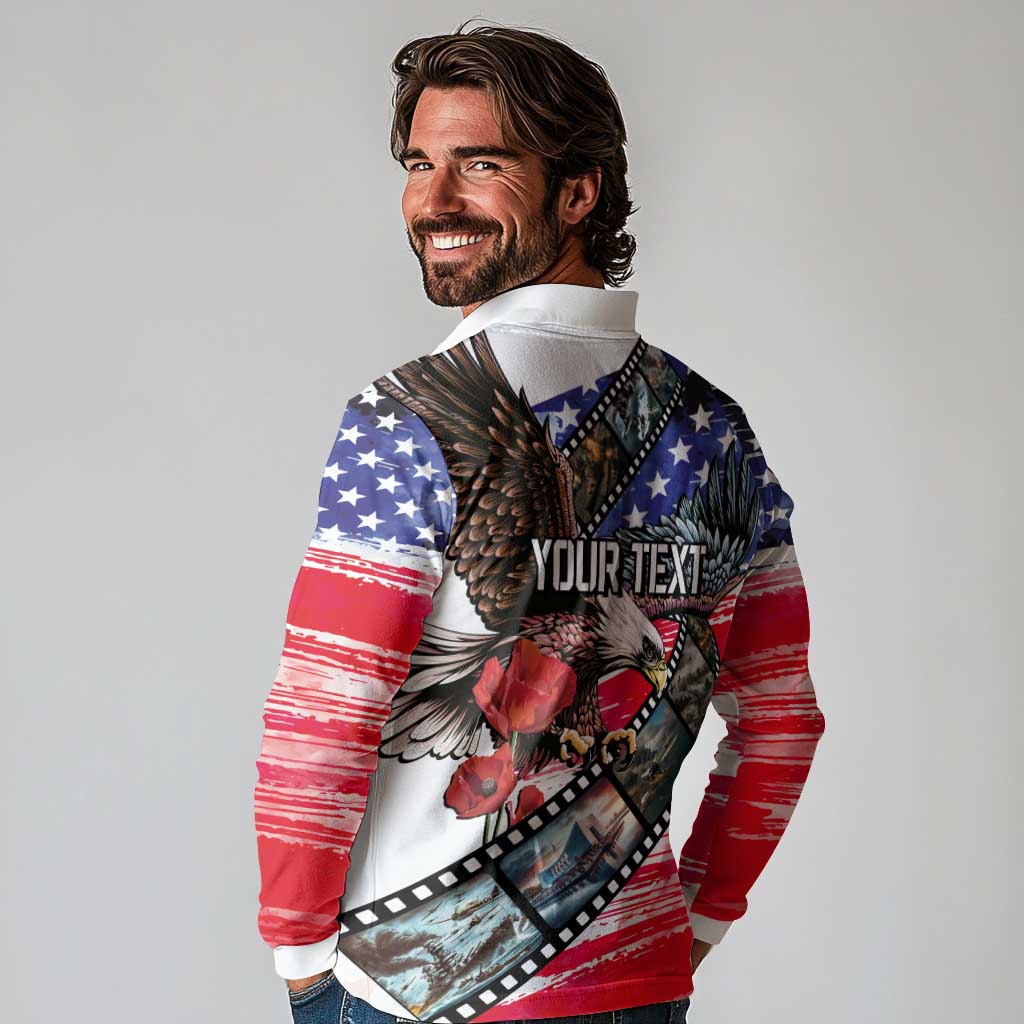 Pearl Harbor Remembrance Day Personalized Long Sleeve Polo Shirt Lest We Forget - The Bald Eagle Remembers - Wonder Print Shop