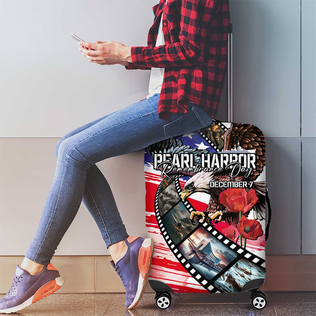 Pearl Harbor Remembrance Day Luggage Cover Lest We Forget - The Bald Eagle Remembers - Wonder Print Shop