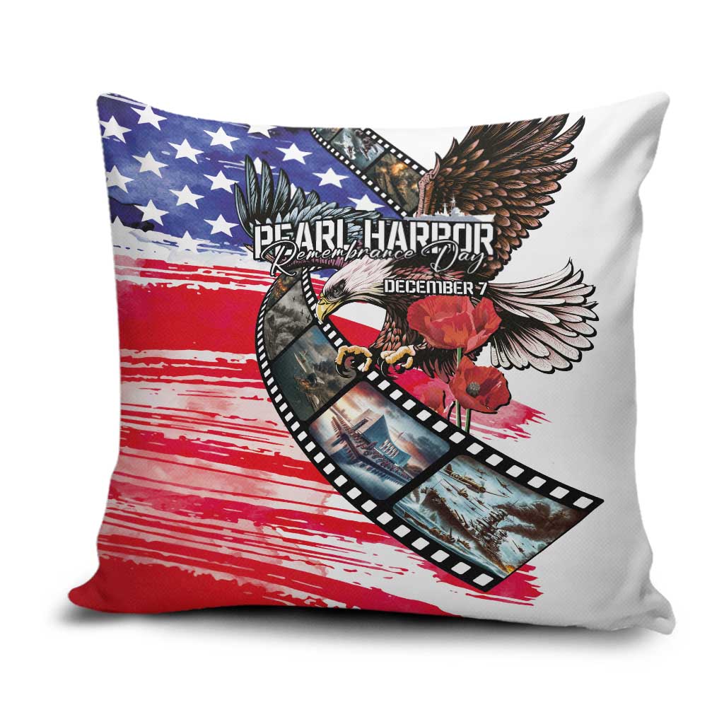 Pearl Harbor Remembrance Day Pillow Cover Lest We Forget - The Bald Eagle Remembers - Wonder Print Shop