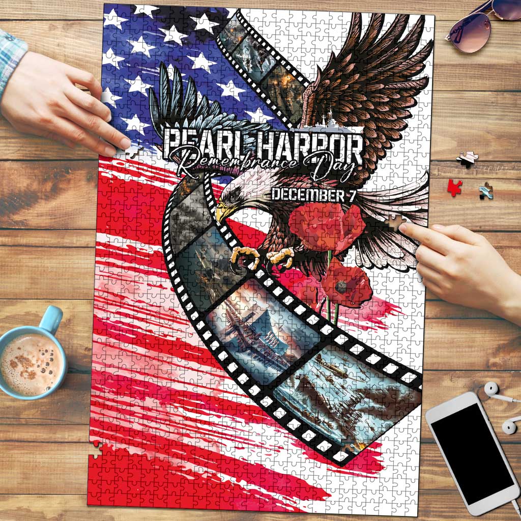 Pearl Harbor Remembrance Day Puzzle Lest We Forget - The Bald Eagle Remembers - Wonder Print Shop