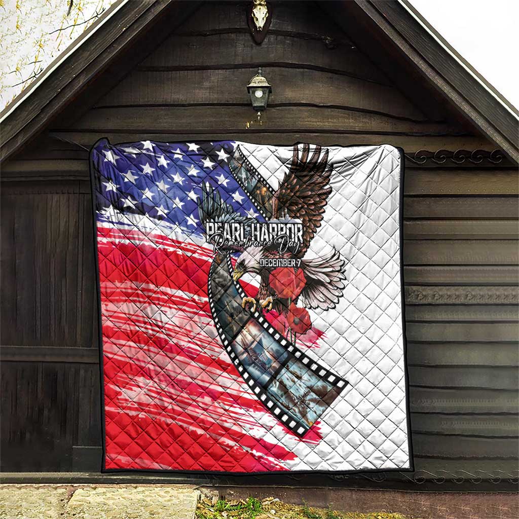 Pearl Harbor Remembrance Day Quilt Lest We Forget - The Bald Eagle Remembers - Wonder Print Shop