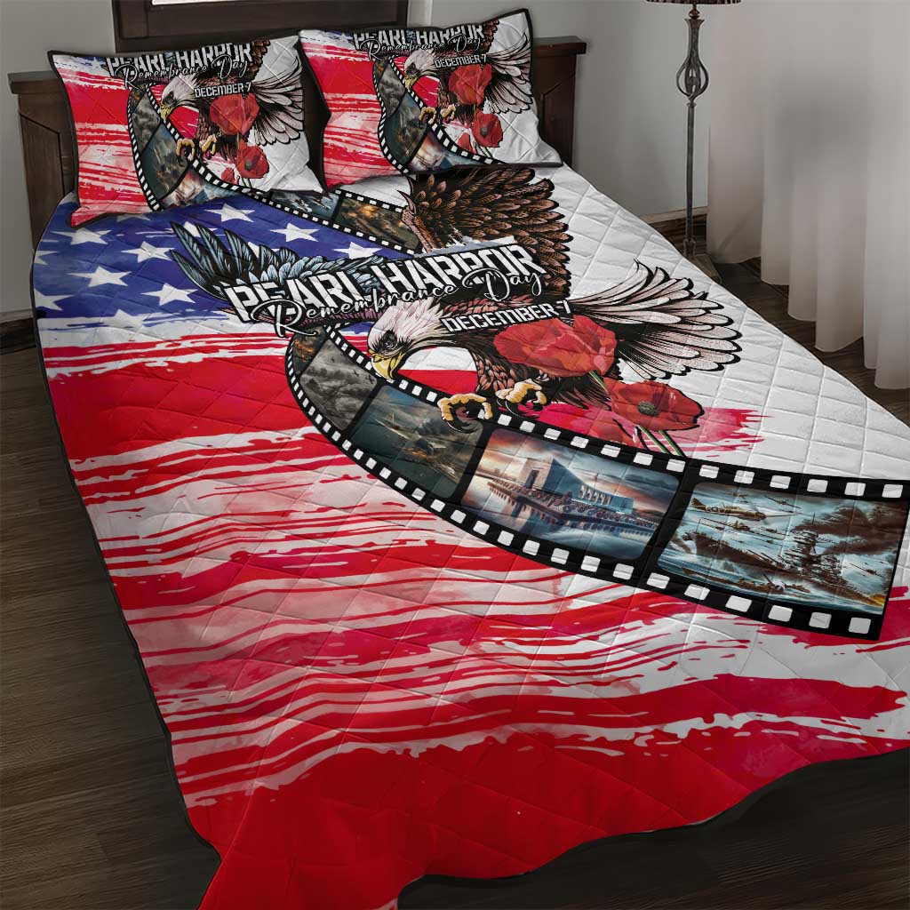 Pearl Harbor Remembrance Day Quilt Bed Set Lest We Forget - The Bald Eagle Remembers - Wonder Print Shop