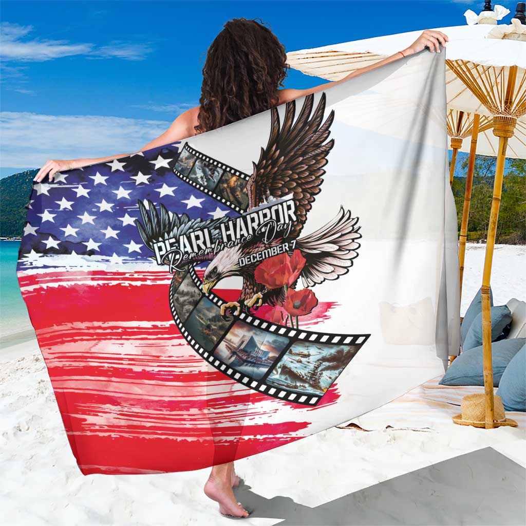Pearl Harbor Remembrance Day Sarong Lest We Forget - The Bald Eagle Remembers - Wonder Print Shop