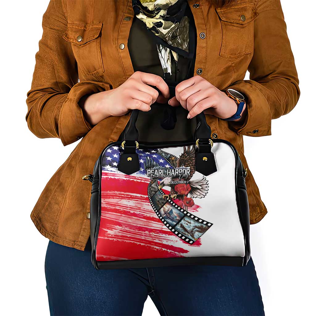 Pearl Harbor Remembrance Day Shoulder Handbag Lest We Forget - The Bald Eagle Remembers - Wonder Print Shop