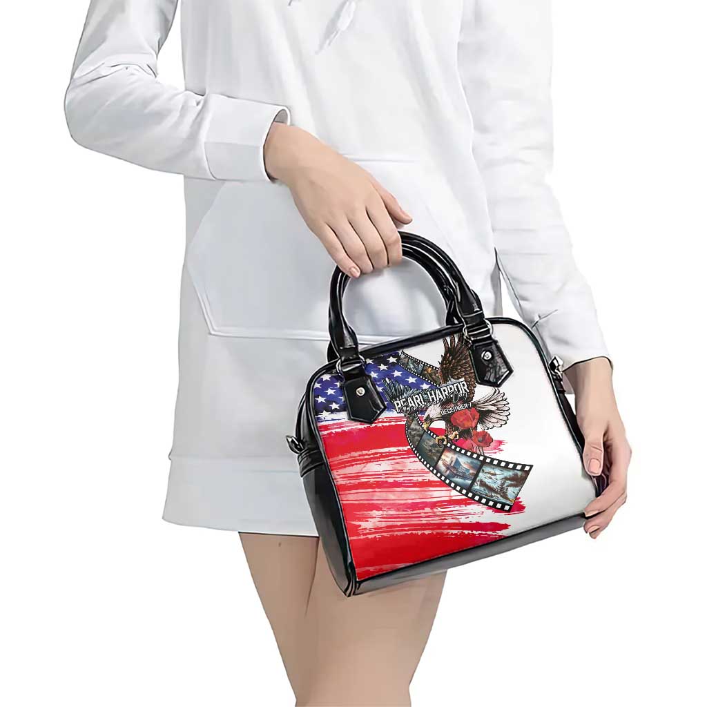 Pearl Harbor Remembrance Day Shoulder Handbag Lest We Forget - The Bald Eagle Remembers - Wonder Print Shop