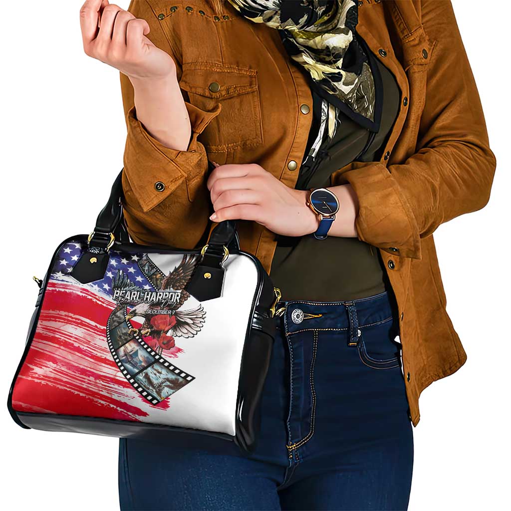 Pearl Harbor Remembrance Day Shoulder Handbag Lest We Forget - The Bald Eagle Remembers - Wonder Print Shop