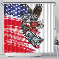 Pearl Harbor Remembrance Day Shower Curtain Lest We Forget - The Bald Eagle Remembers - Wonder Print Shop