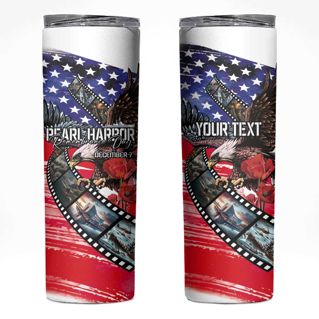 Pearl Harbor Remembrance Day Personalized Skinny Tumbler Lest We Forget - The Bald Eagle Remembers - Wonder Print Shop