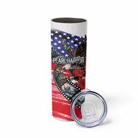Pearl Harbor Remembrance Day Personalized Skinny Tumbler Lest We Forget - The Bald Eagle Remembers - Wonder Print Shop
