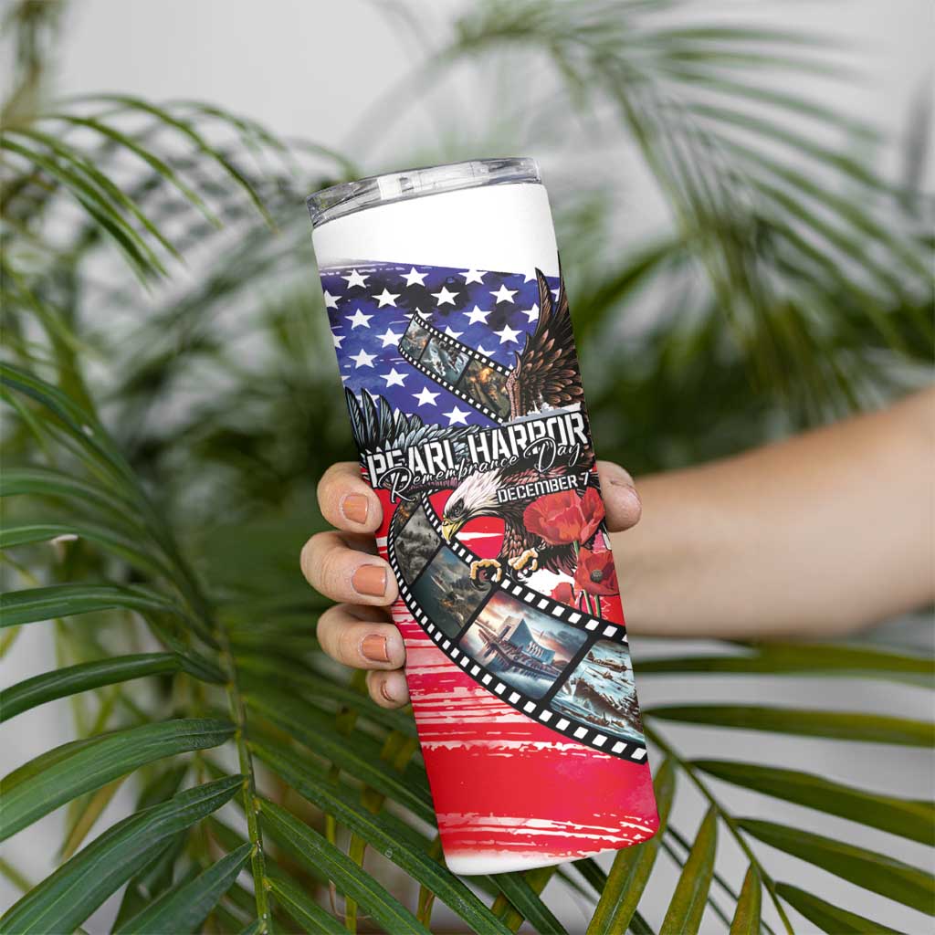 Pearl Harbor Remembrance Day Personalized Skinny Tumbler Lest We Forget - The Bald Eagle Remembers - Wonder Print Shop