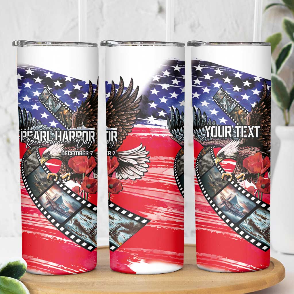 Pearl Harbor Remembrance Day Personalized Skinny Tumbler Lest We Forget - The Bald Eagle Remembers - Wonder Print Shop