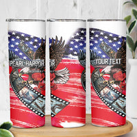 Pearl Harbor Remembrance Day Personalized Skinny Tumbler Lest We Forget - The Bald Eagle Remembers - Wonder Print Shop