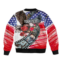 Pearl Harbor Remembrance Day Personalized Sleeve Zip Bomber Jacket Lest We Forget - The Bald Eagle Remembers - Wonder Print Shop