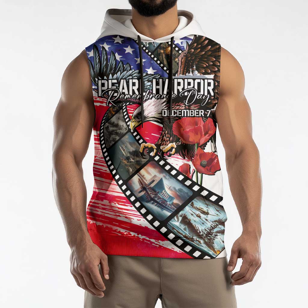 Pearl Harbor Remembrance Day Personalized Sleeveless Hoodie Lest We Forget - The Bald Eagle Remembers - Wonder Print Shop