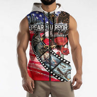 Pearl Harbor Remembrance Day Personalized Sleeveless Zip Hoodie Lest We Forget - The Bald Eagle Remembers - Wonder Print Shop