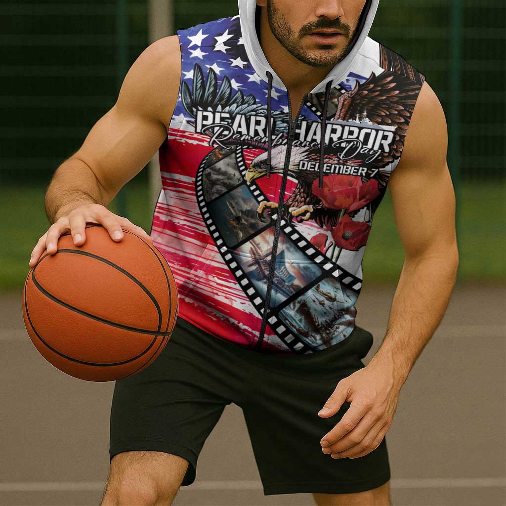 Pearl Harbor Remembrance Day Personalized Sleeveless Zip Hoodie Lest We Forget - The Bald Eagle Remembers - Wonder Print Shop