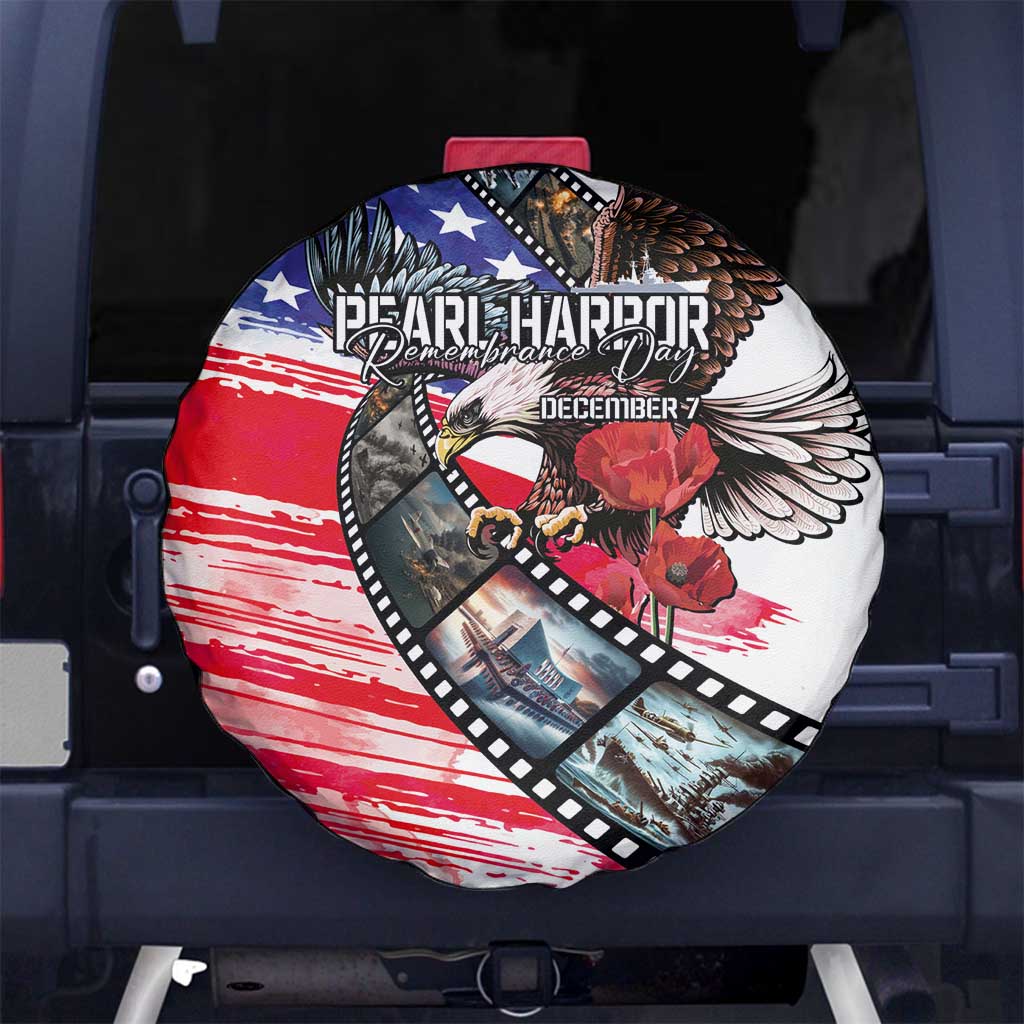 Pearl Harbor Remembrance Day Spare Tire Cover Lest We Forget - The Bald Eagle Remembers - Wonder Print Shop