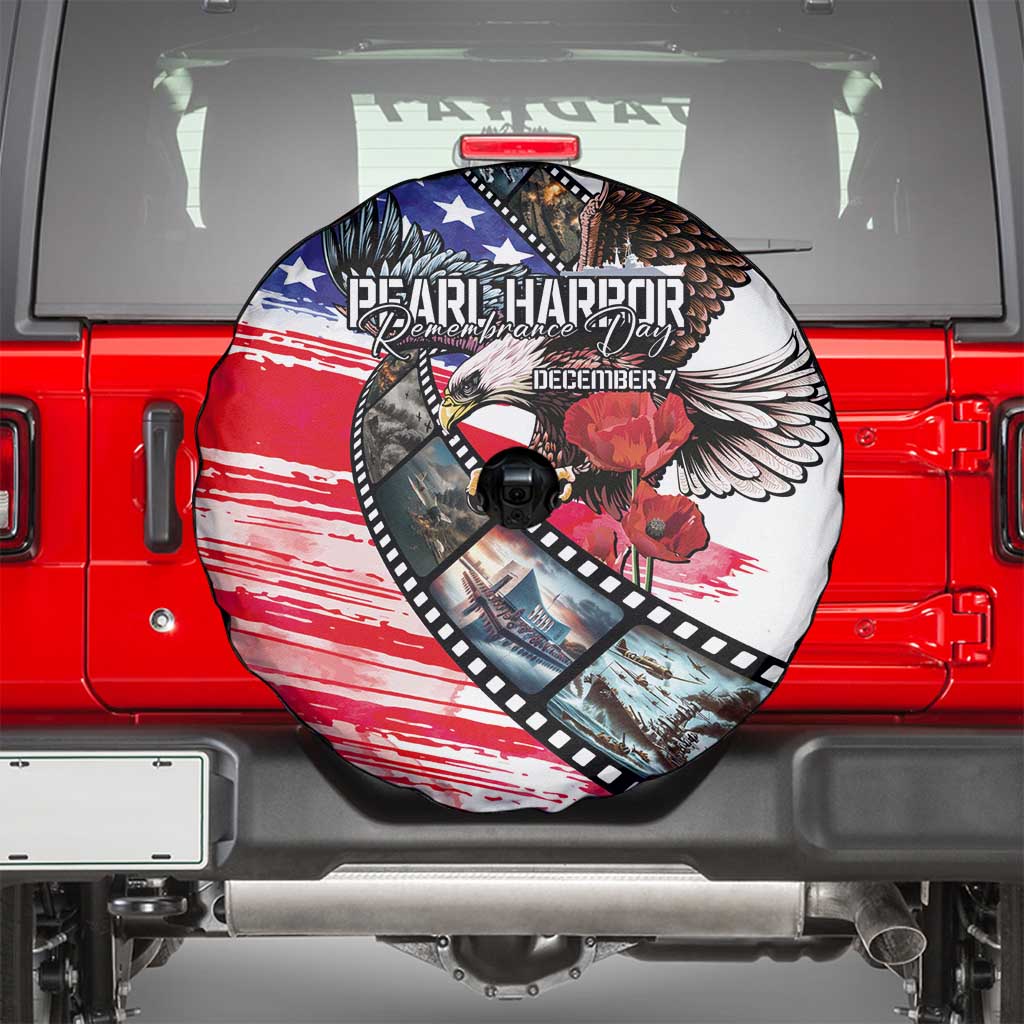 Pearl Harbor Remembrance Day Spare Tire Cover Lest We Forget - The Bald Eagle Remembers - Wonder Print Shop