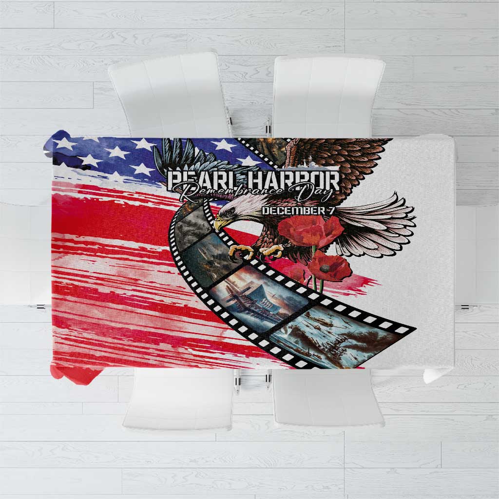 Pearl Harbor Remembrance Day Tablecloth Lest We Forget - The Bald Eagle Remembers - Wonder Print Shop