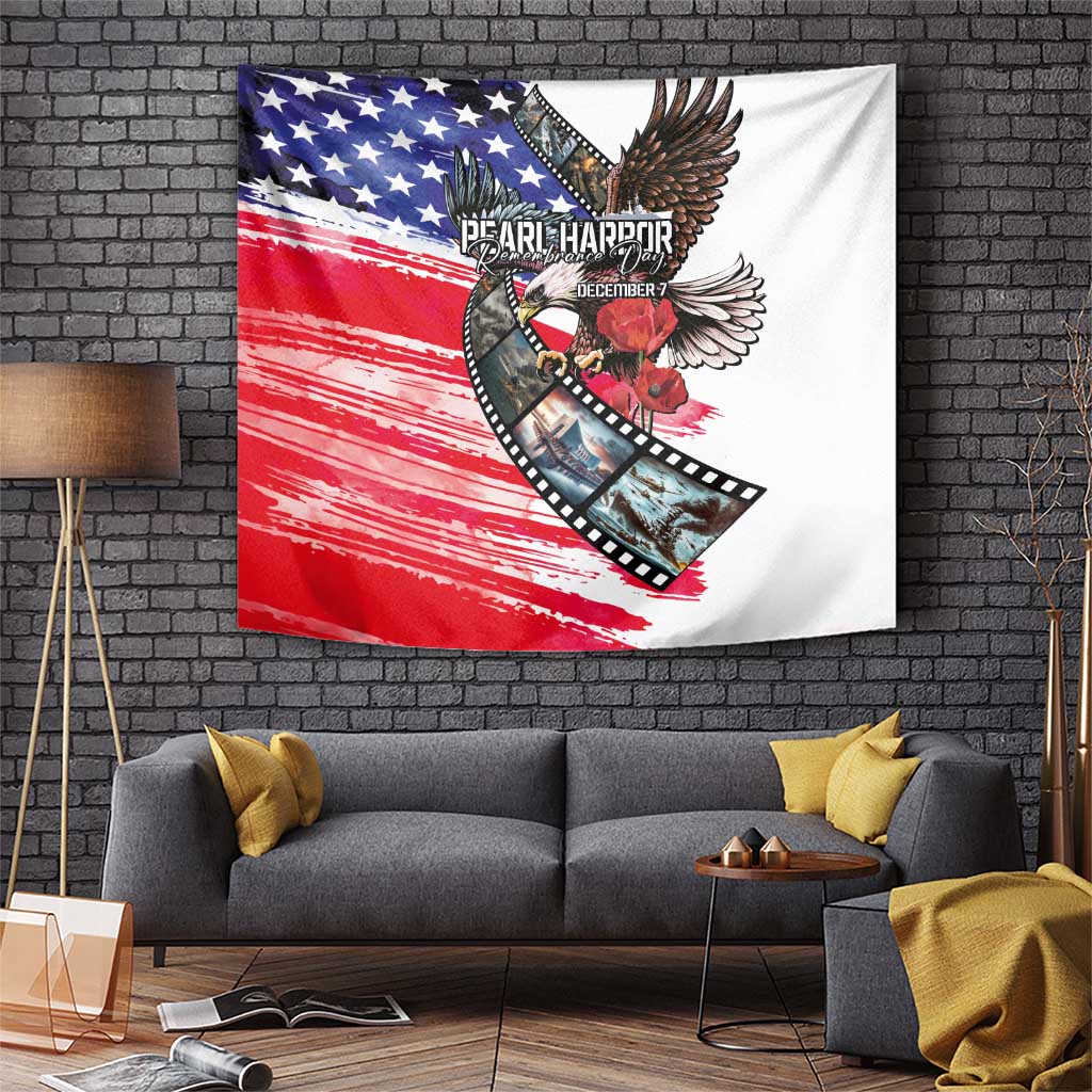 Pearl Harbor Remembrance Day Tapestry Lest We Forget - The Bald Eagle Remembers - Wonder Print Shop