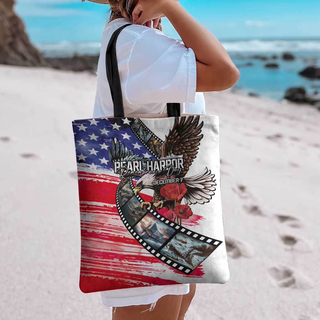 Pearl Harbor Remembrance Day Tote Bag Lest We Forget - The Bald Eagle Remembers - Wonder Print Shop