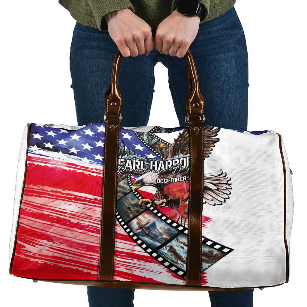 Pearl Harbor Remembrance Day Travel Bag Lest We Forget - The Bald Eagle Remembers - Wonder Print Shop