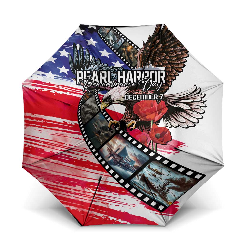Pearl Harbor Remembrance Day Umbrella Lest We Forget - The Bald Eagle Remembers - Wonder Print Shop