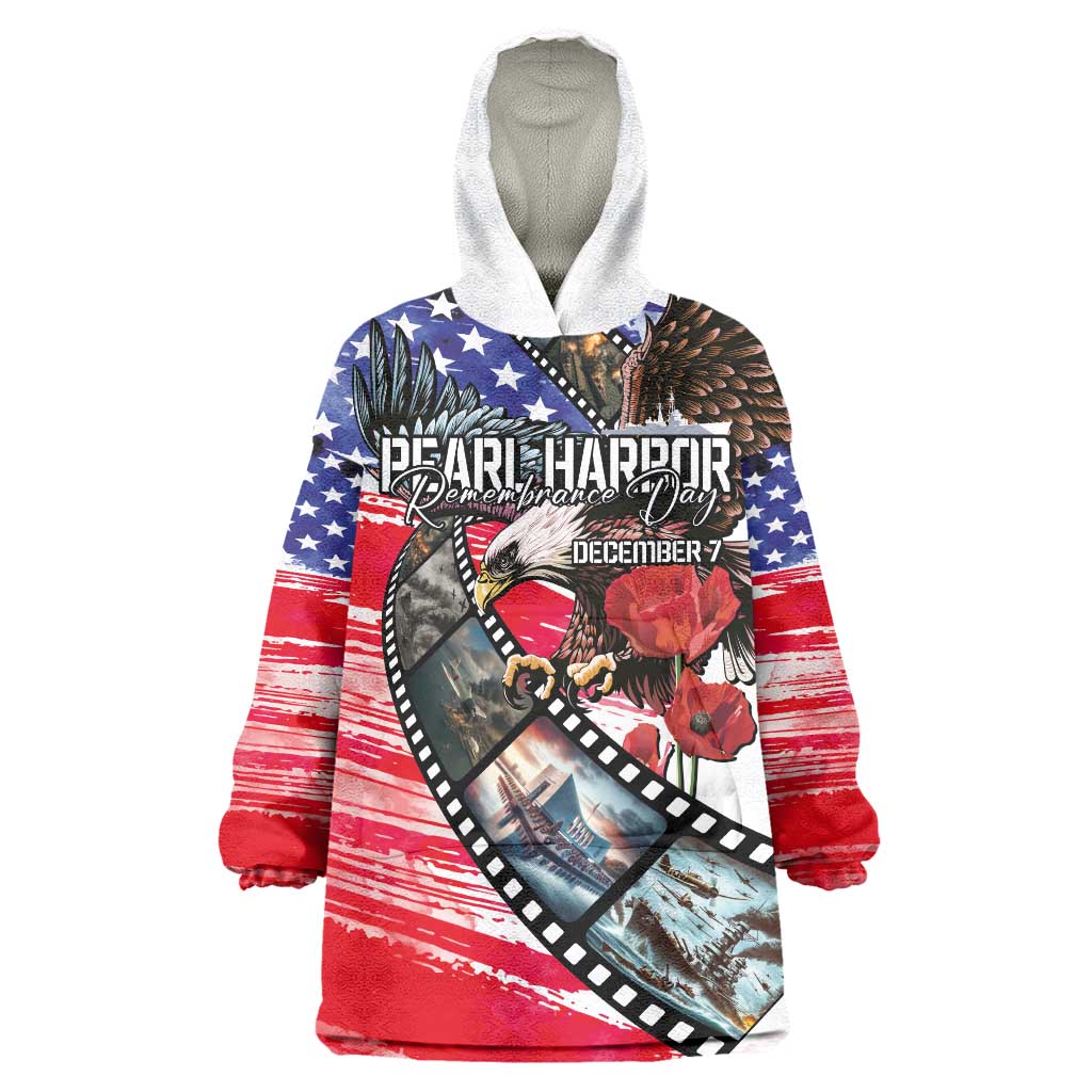 Pearl Harbor Remembrance Day Personalized Wearable Blanket Hoodie Lest We Forget - The Bald Eagle Remembers - Wonder Print Shop